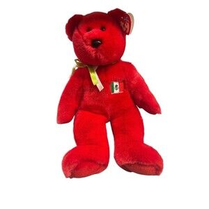 Vintage 1999 TY Beanie Buddy Osito Red Bear Plush Stuffed Animal